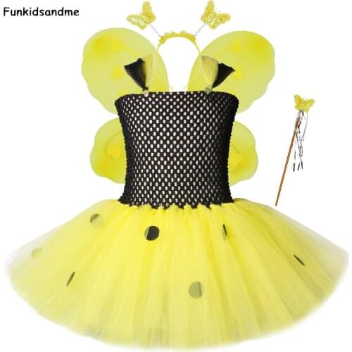Butterfly Fairy Girls Tutu Dress Tulle Princess Girls Fancy Dress Kids Carnival Party Halloween Cosplay Costume Children Clothes