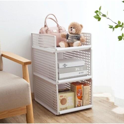 Stackable Clothing Storage Basket For Wardrobe Clothes Storage Rack Kitchen Fridge Organizer Sundries home organizer