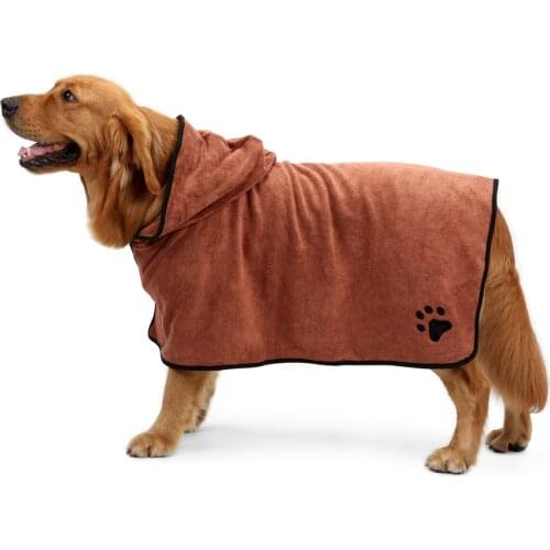 Super Soft Absorbent Pet Cat Dog Bathrobe Drying Towel Embroidery Paw Dogs Cats Animal Bath Towel Pets Cleaning Accessories