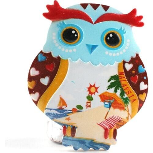 Malaysia style owl design fridge magnet souvenir