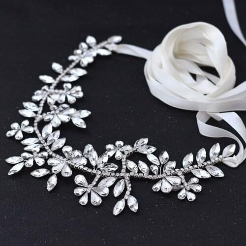TRiXY SH239 Luxury Wedding Belt Rhinestone Wedding Dress Sash Crystal Wedding Belt Fancy Belts Wedding Accessories Bridal Belts