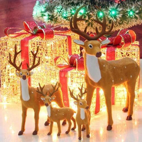 Decorated Under the Christmas Tree Elk Decorative Reindeer Simulation of Plum Blossom Sled Deer Reindeer decorations under Tree