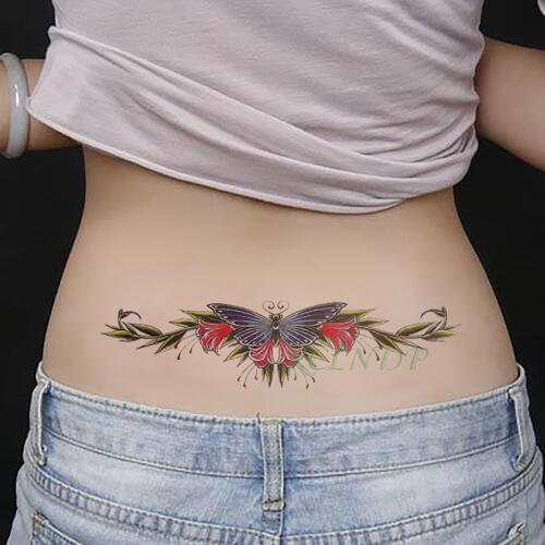 Waterproof Temporary Tattoo Sticker Butterfly Flower wing fake tatto flash tatoo tatouage temporaire back chest for women girl