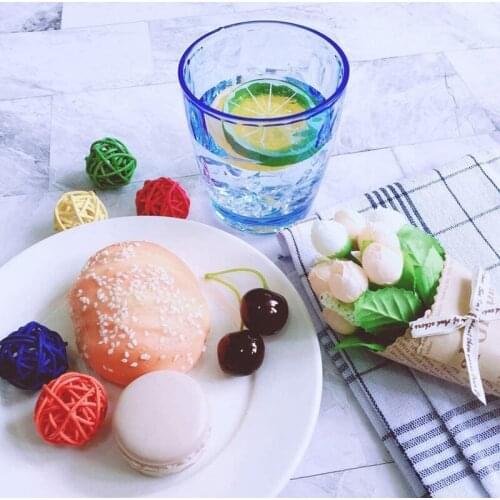 High Quality Drinking Cup Plastic No Bisphenol A Small Juice Cup Blue 8 Pieces