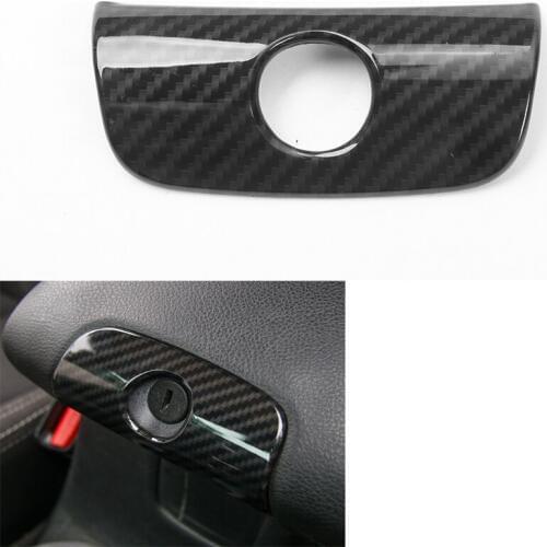 YAQUICKA Carbon Fiber Black Car Front Driver Armrest Storage Box Key Lock Trim Sticker Car-covers For Jeep Wrangler 2011-2017