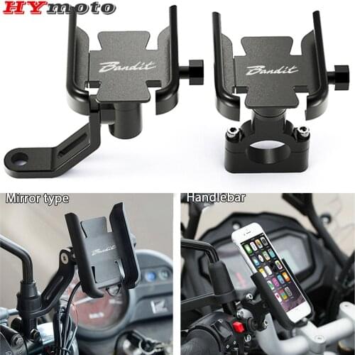For SUZUKI Bandit 1200 1250 1250S 1250F 250 400 GSF650 GSF 650 Motorcycle CNC Handlebar Mirror Mobile Phone GPS Stand Bracket