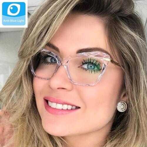 Vintage Anti Blue Light Cat Eye Eyewear Frame Women Retro Glasses Female Clear Lens Spectacles Eyepiece Shades