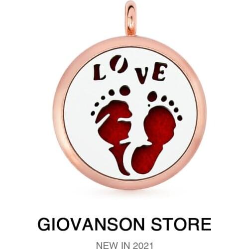 Necklace Woman Fashion Life Tree Pendant 30mm Rose gold Round Essential Oil Diffuser Locket Perfume Pendant Chain Gift 5pcs pads