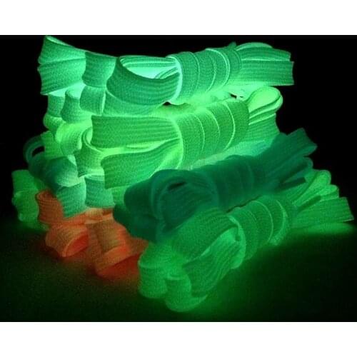 1 pair Sport Luminous Shoelace Glow In The Dark Night Color Fluorescent Shoelace Athletic Sport Flat Shoe Laces Hot Selling