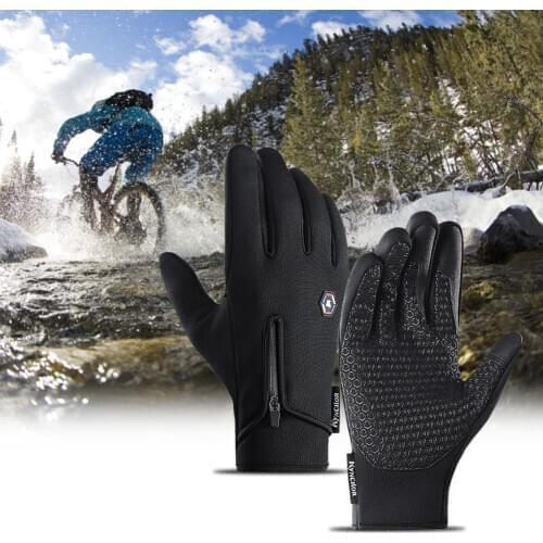 1 Pair Of Warm Winter Cycling Gloves Ski Gloves Touch Screen Waterproof And Windproof Sports Gloves Winter Sports Accessories