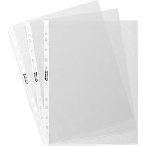 100 Pieces, Plastic Bag File, Document Bag, Clear Sheet Protectors ,Standard A4, 40 Micron, Pack of 100, Transparent File