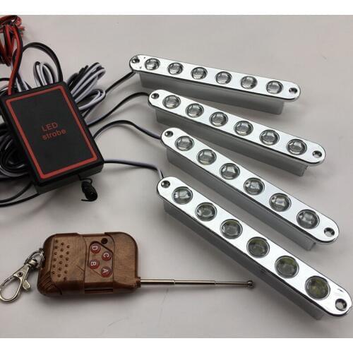 12v Wireless Car strobe light RF Remote Grille Flashing Day light Police warning drl daytime running light Emergency fog light