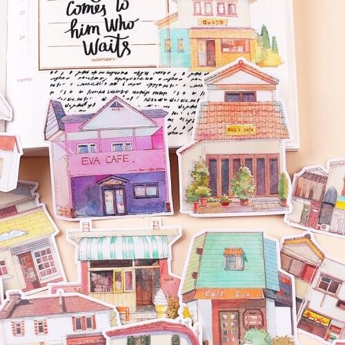 14pcs Creative cute kawaii self-made coffee shop hand painted scrapbooking stickers/decorative /DIY craft photo albums/phone