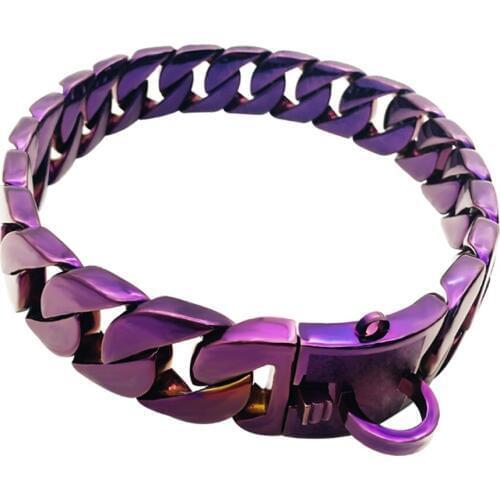 32mm stainless steel dog collar metal pet chain 2020 hot sale colorful pet leash Large dog bully doberman Pinscher collar