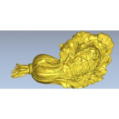 3D model circular engravure 4 axis relief/computer sculpture Chinese cabbage