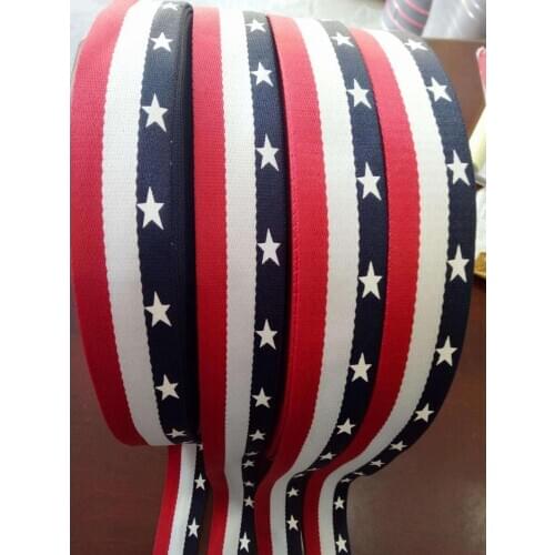 50yards 38mm Red white blue ribbon noen eubanks cintas para bolsos star belt sewing accessories merceria porte badge tour de cou