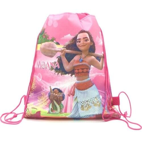 8/16/24/32pcs Cartoon Non-Woven Fabrics Drawstring Bag Kids Birthday Party Travel Storage Clothes Shoes School Portable Backpack