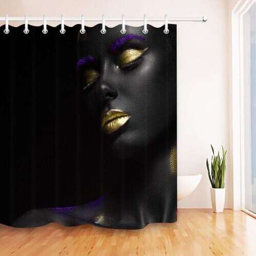 Afro African American Women Shower Curtain Modern Art Home Decoration Bathroom Curtain Waterproof Bath Curtains Fabric 180x180cm