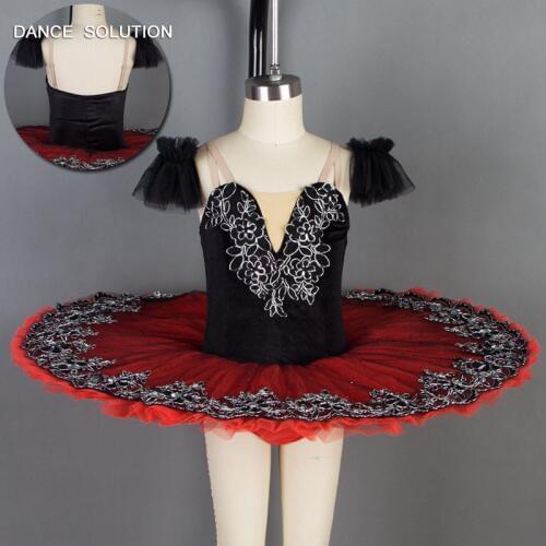 Girls and Women Ballet Tutus Black Velvet and Wine Red Stiff Tulle Standard Size Pancake Tutu with Soft Tulle Arm Bands BLL044-1