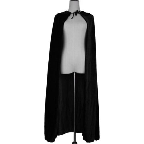 MagiDeal Adult Velvet Hooded Cape Gothic Devil Cloak Medieval Witch Robe Costume