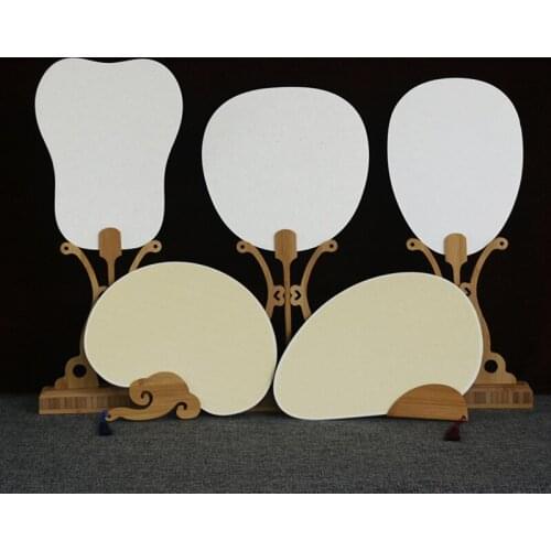 Chinese Style DIY Xuan Paper Fan Chinese Brush Calligraphy Ink Painting Creation Paper Fans Blank Classical Hand Fan Art Supply