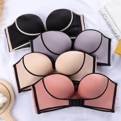 Solid Bras For Women Strapless Bra invisible Sexy Bralette Top Seamless Wireless Push Up Padded Bra Lingerie