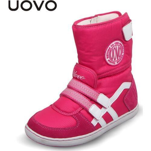 HOT UOVO Brand Kids Shoes Winter Boots For Girls And Boys Fashion Snow Baby Shoes Beatiful Girls Short Boots Size 26#-37