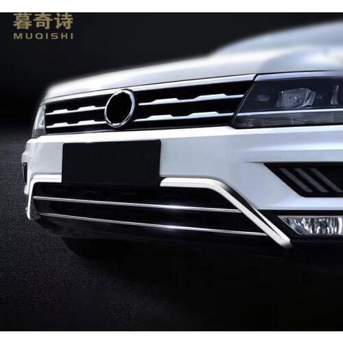 For volkswagen tiguan 2017-2020 front bumper decoration cover exterior bumper grille trim cover car-styling protector 2018 2019