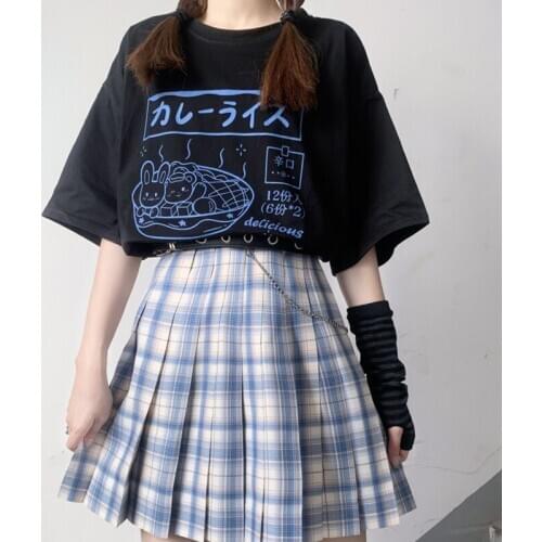 T-shirts women short sleeve cotton top tees harajuku kpop vintage aesthetic oversized gothic graphic korean style kawaii clothes