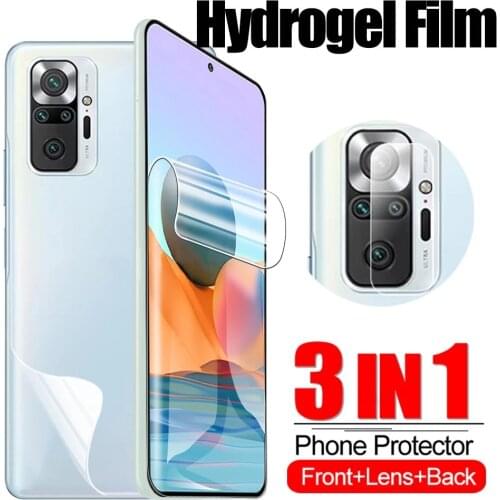 For Xiaomi Redmi Note 10 10Pro 10S Max 5G Screen Protector Hydrogel Film Cover For Xiaomi Redmi Note 10 Pro Max 10 S Lens Film