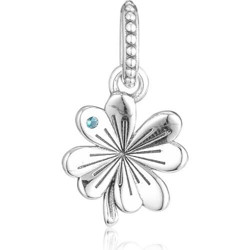 GPY Lucky Four-Leaf Clover Charms 925 Original Fit Pandora Bracelets Sterling Silver Charm Beads for Jewelry Making Kralen