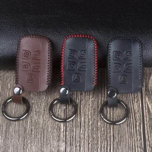 Leather Car Remote Key Fob Shell Cover Case for Land Rover RANGE ROVER SPORT Evoque Freelander 1 2 Found 2 3 4 A8 For Jaguar XF