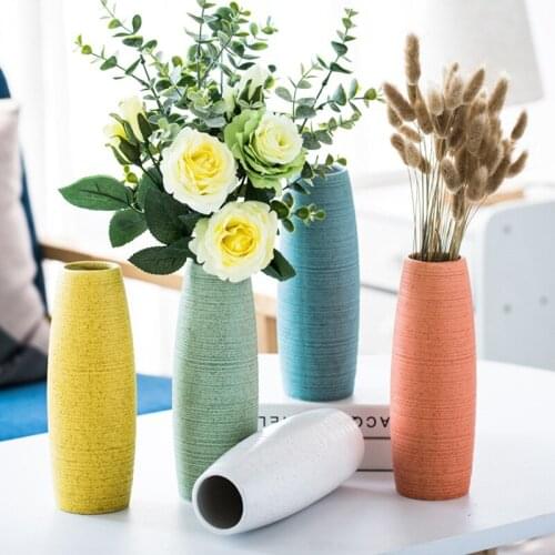 Frosted Brushed Ceramic Vase, Simple Home Decoration Chinese Retro Vase