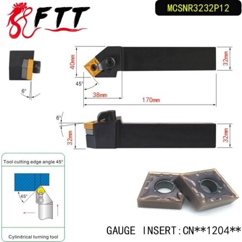 MCSNR3232P12 45 Degrees External Turning Tool Holder For CNMG120408 CNMG120404 Used on CNC Lathe Machine