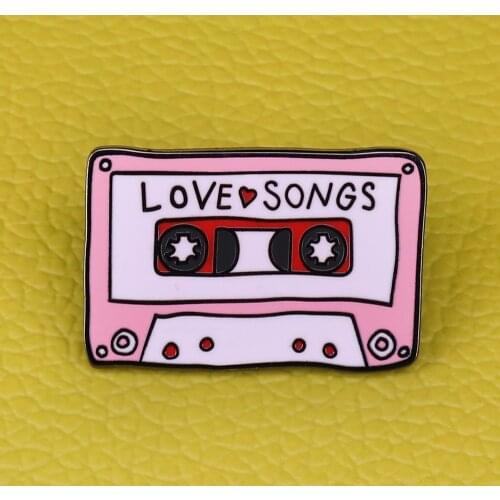 Retro Tape Deck Pin Boombox Tie Pins Cassette DJ Music Gift Mixtape Rap Badge Metal Brooch