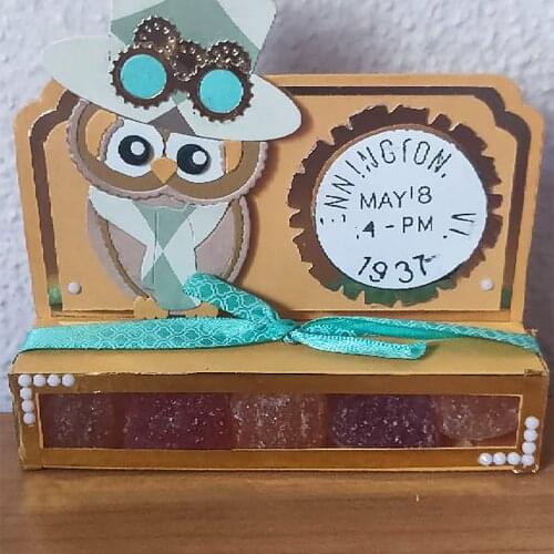 Steampunk Glasses Owl Metal Cutting Dies Animal Doll Stencil for DIY Craft Scrapbooking Cards Decorative