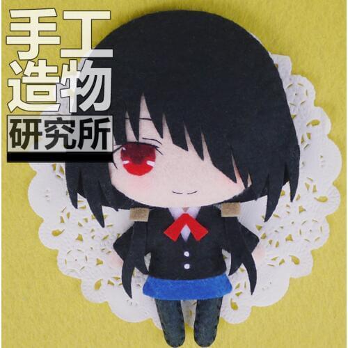 Anime Date A Live Tokisaki Kurumi 12cm Mini Keychain Doll Handmade Toys Stuffed Plush Toy DIY Doll Material Pack Kids Gift