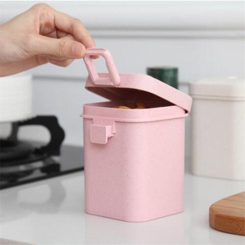Multicolor Wheat Straw Soup Cup Anti-scalding Microwave Square Buckle Sealed Soup Tank Kitchen Tableware