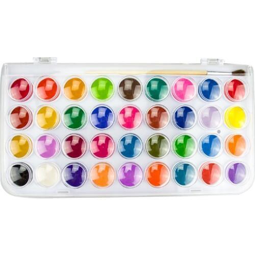 12/16/28/36 Color Washable Instant Powder Solid Watercolor Paint Portable Watercolor Pigment Water Brush For Beginner Student