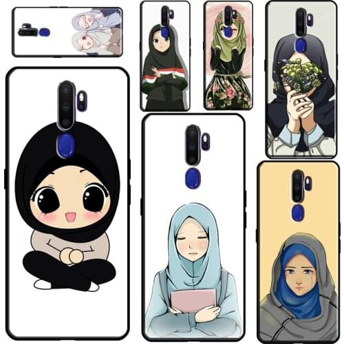 Muslim Islamic Gril Eyes Arabic Hijab For OPPO A52 A72 A91 A5 A9 A31 A53 2020 Reno2 Z Find X2 X3 Pro A3S A5S A1K A15 A93 Case