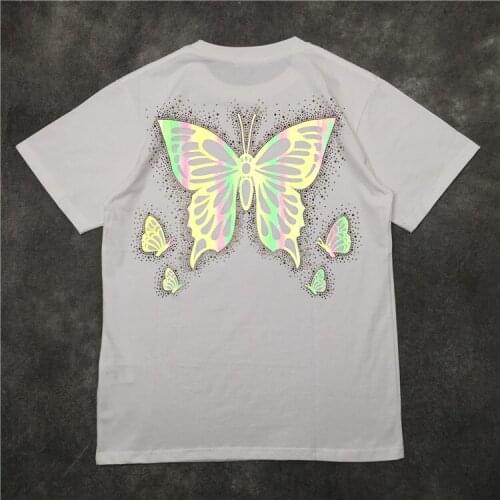 Men New Novelty 2020 gentleman Butterfly reflection T Shirts T-Shirt Hip Hop Skateboard Street Cotton T-Shirts Tee Top #N324