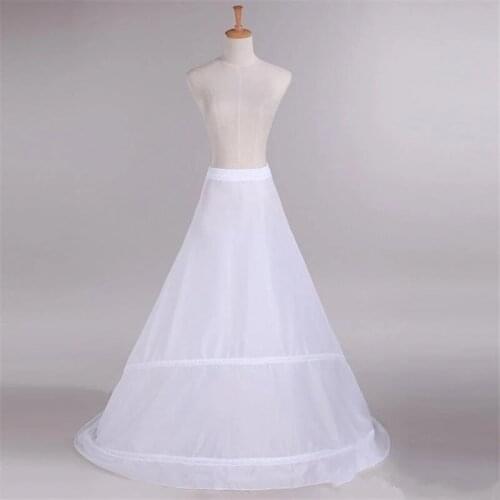 Soft Hot Sale Wedding Skirt Petticoats Slip Wedding Accessories Chemise 2 Hoops For A Line Tail Dress Petticoat Crinoline