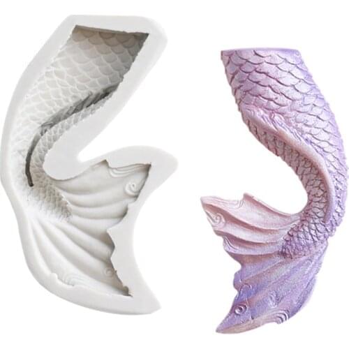 New Mermaid Tail Fondant Cake Silicone Mold Chocolate Mold DIY Fishtail Cake Decoration Mold K287