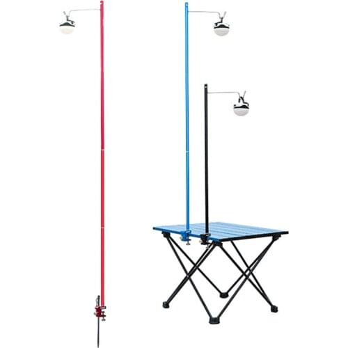New Outdoor Camping Hunting Hiking Folding Lamp Post Pole Aluminum Alloy Portable Fishing Hanging Light Fixing Stand Hold