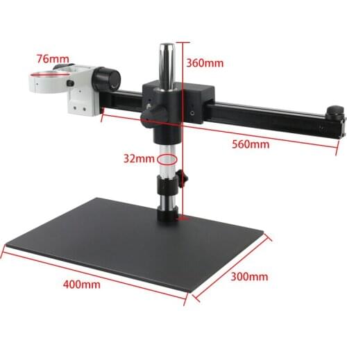 Single Boom Stereo Zoom Microscope Stand With Adjustable Arm Bracket For Trinocular Microscopio Phone Repair Soldering PCB Chip
