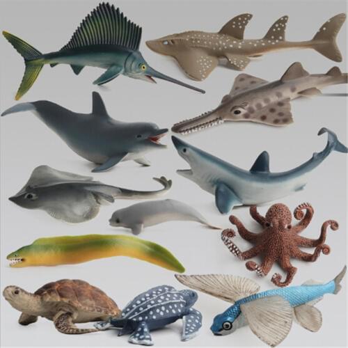 Original ocean sealife animal Action Figure Animals Toy Shark Octopus Turtle Kids Learning Educational Simulation Model For Kids