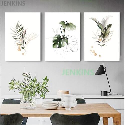 Canvas Poster Watercolor Plant Leaf Botanical Art Print Minimalist Painting Nordic Style Picture for Living Room Decoration