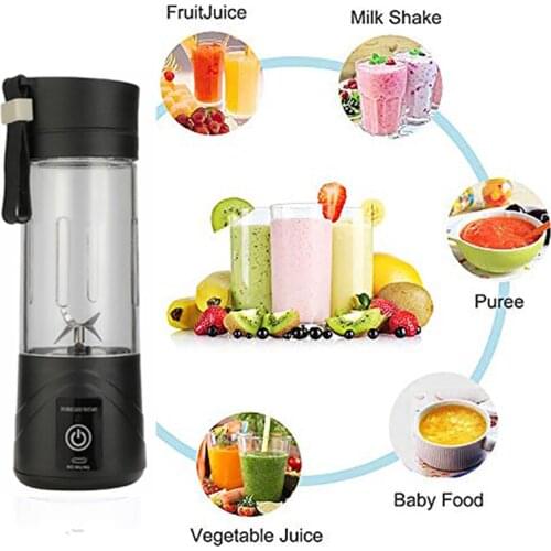 Portable Blender Mixer Fruit USB Electric Rechargeable Handheld Smoothie Maker Personal Food Processor Orange Juice Cup