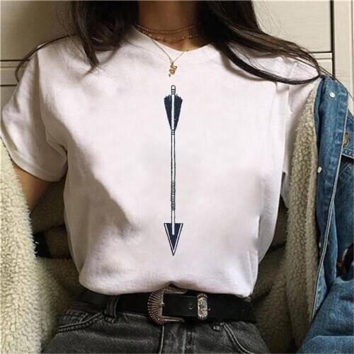 Arrow summer female short sleeve t-shirt women simple casual street clothing ladies Harajuku short-sleeved t-shirt casual O-neck