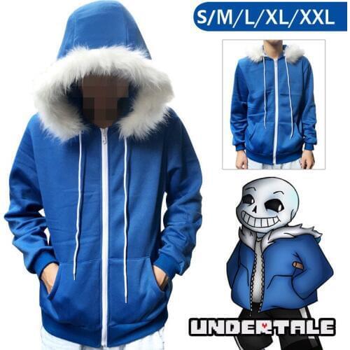 Undertale sans hoodie blue coat cosplay jacket costume Unisex sweatshirts man zipper hoodies top sweatshirt winter jacket Coat